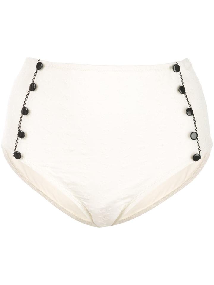 Morgan Lane Estelle High-waisted Bikini Bottoms - White