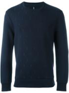 Neil Barrett Embroidered Lightning Bolt Sweatshirt, Men's, Size: Small, Blue, Lyocell/cotton/viscose/spandex/elastane