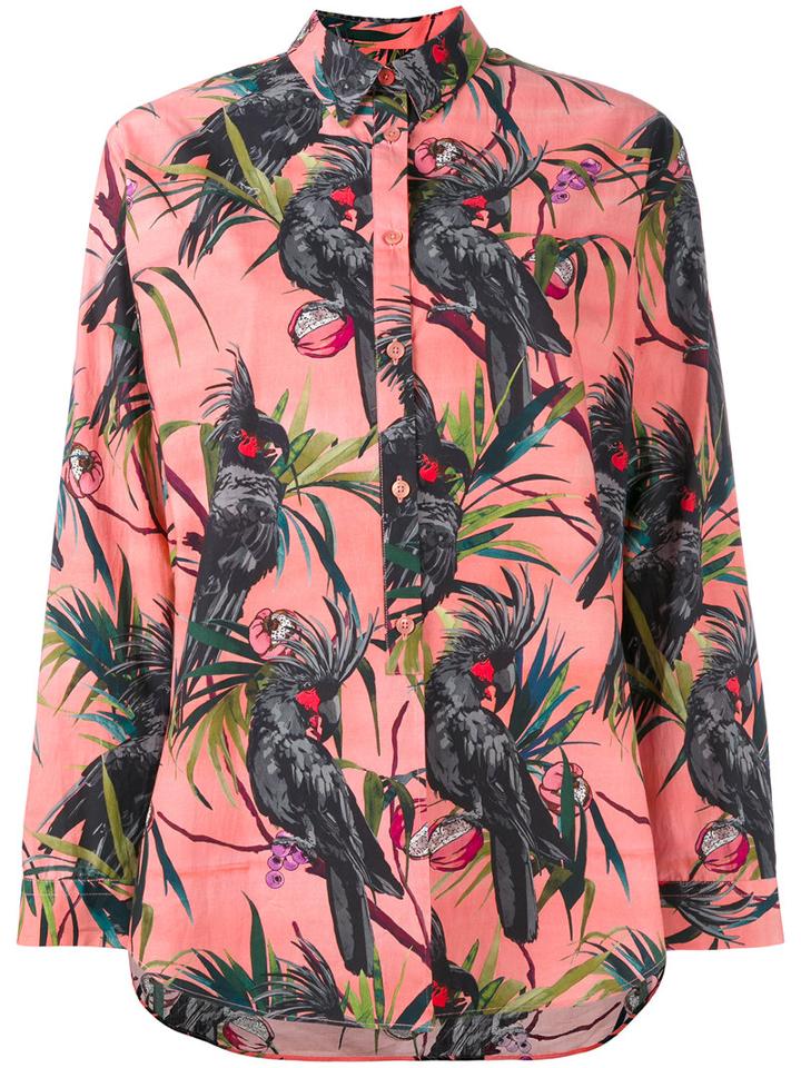 Ps By Paul Smith Floral Print Shirt, Women's, Size: 40, Pink/purple, Cotton