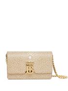 Burberry Mini Fish-scale Print Leather Shoulder Bag - Neutrals