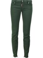 Dsquared2 Twiggy Medium Waist Jeans, Women's, Size: 42, Green, Cotton/spandex/elastane