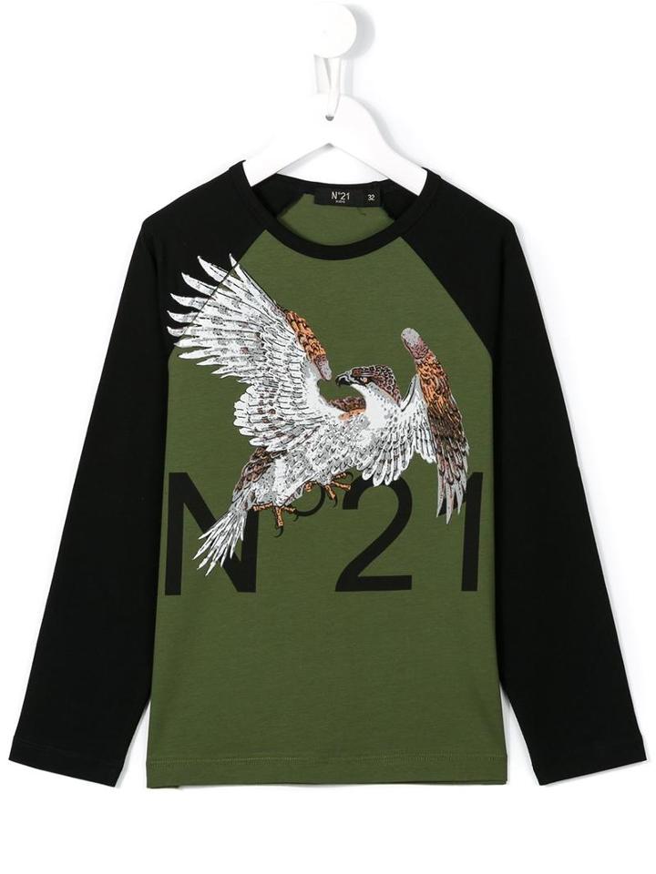 No21 Kids Eagle Logo Print Top, Boy's, Size: 9 Yrs, Green