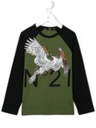 No21 Kids Eagle Logo Print Top, Boy's, Size: 9 Yrs, Green