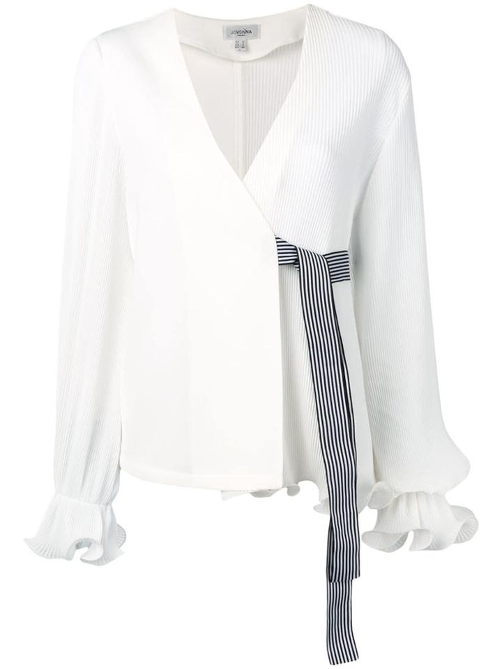 Jovonna Long-sleeve Wrap Blouse - White
