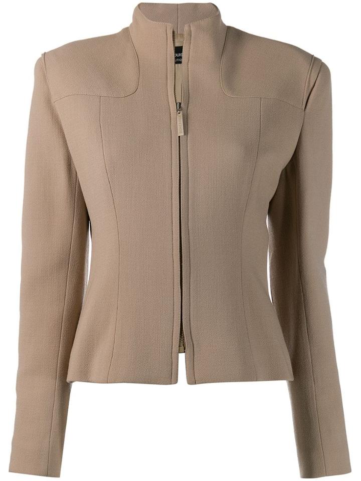 Jean Louis Scherrer Pre-owned '1990s Funnel Neck Jacket - Neutrals
