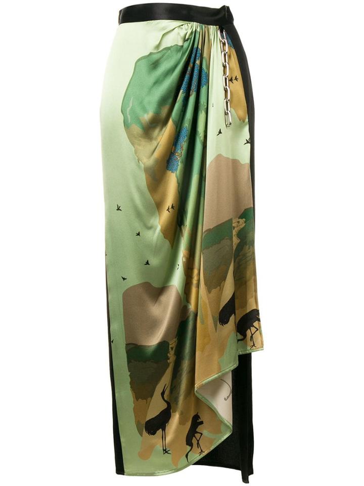 Act N&deg;1 Asymmetric Draped Skirt - Green