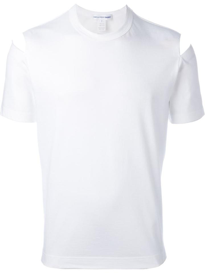 Comme Des Garçons Shirt Cut Out Detail T-shirt, Men's, Size: L, White, Cotton
