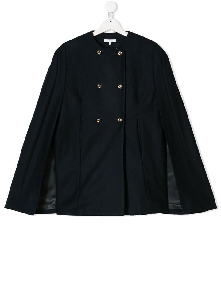 Chloé Kids Double Breasted Cape - Blue