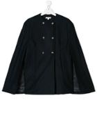 Chloé Kids Double Breasted Cape - Blue