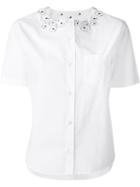 Jimi Roos 'flower' Embroidered Applique Round Neck Button Down Shirt