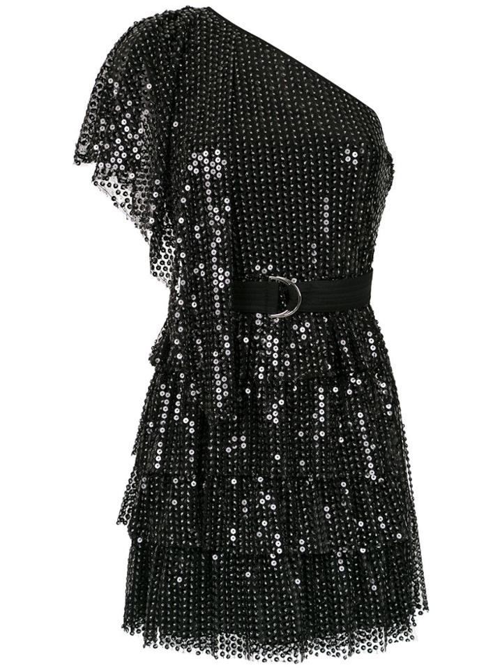 Nk One Shoulder Sequin Dress - Black