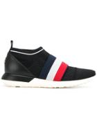 Moncler Tri-stripe Knitted Sneakers - Black