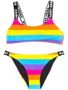 Mc2 Saint Barth Kids Rainbow Stripe Bikini Set - Yellow