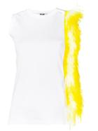 Msgm Feather Detail Top - White