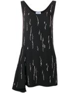 Prada Embellished Asymmetric Dress - Black