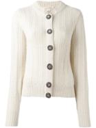 Marc Jacobs Embellished Button Cardigan, Women's, Size: Medium, White, Wool/alpaca