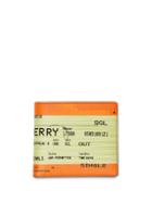 Burberry Train Ticket Print Leather International Bifold Wallet -