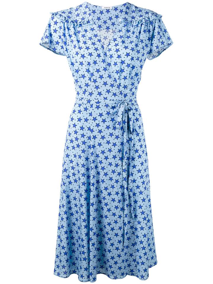 P.a.r.o.s.h. Star Print Shift Dress, Women's, Blue, Silk/spandex/elastane