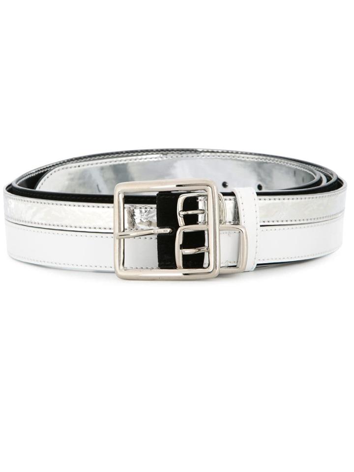 Mm6 Maison Margiela Contrast Buckled Belt - Metallic