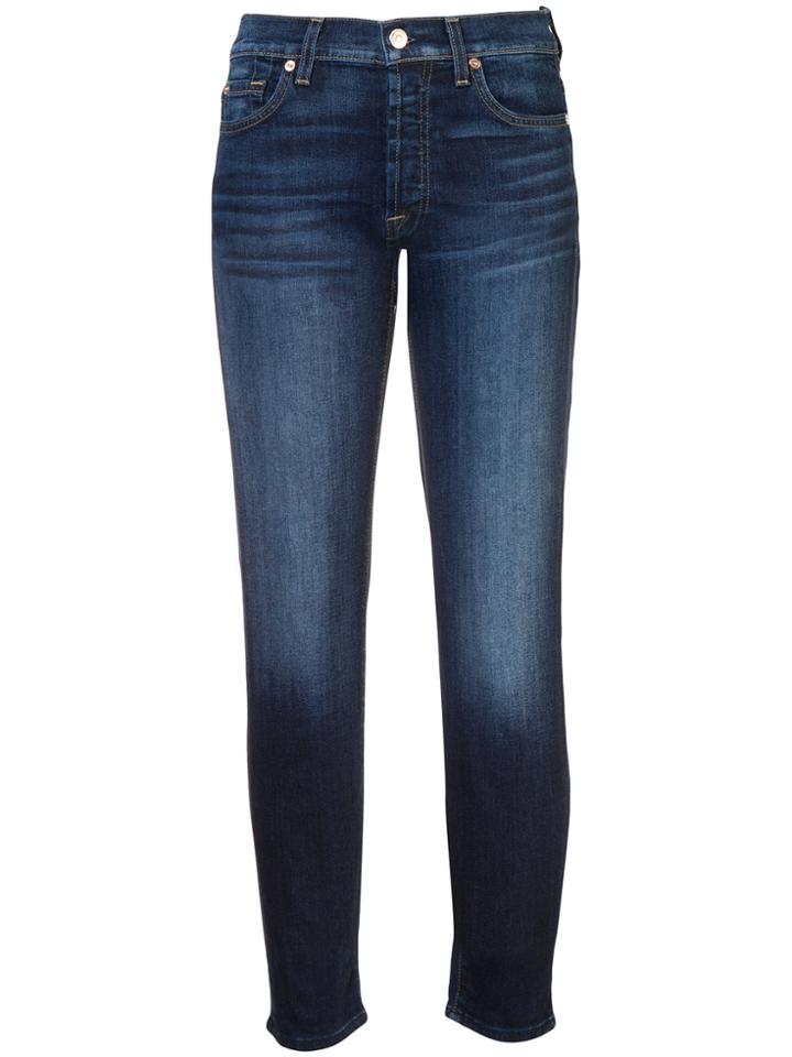7 For All Mankind Turn Up Cuffs Jeans - Blue