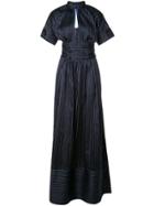 Rosie Assoulin Striped Flared Maxi Dress - Blue