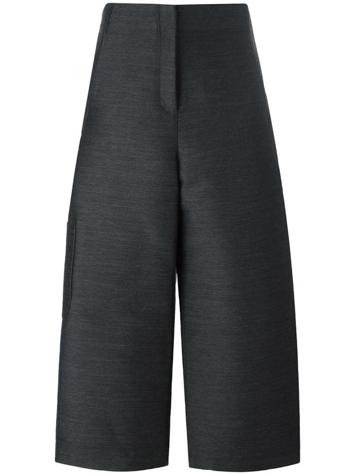 Ter Et Bantine Cropped Wide-leg Trousers, Women's, Size: 42, Grey, Polyester/wool/cotton