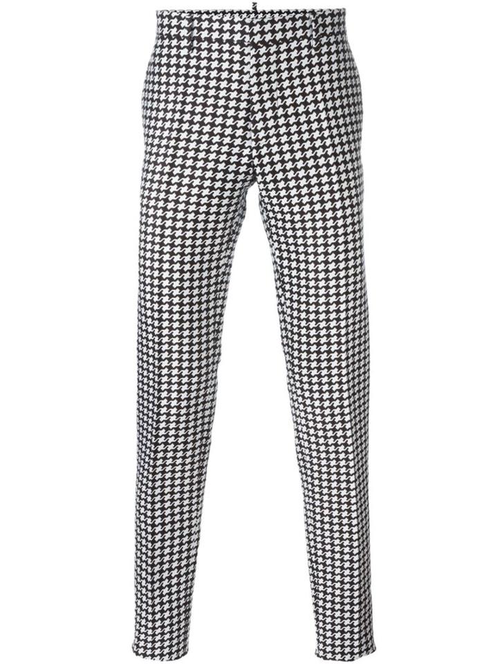 Dsquared2 Houndstooth Trousers, Men's, Size: 52, Black, Polyester/cotton/silk