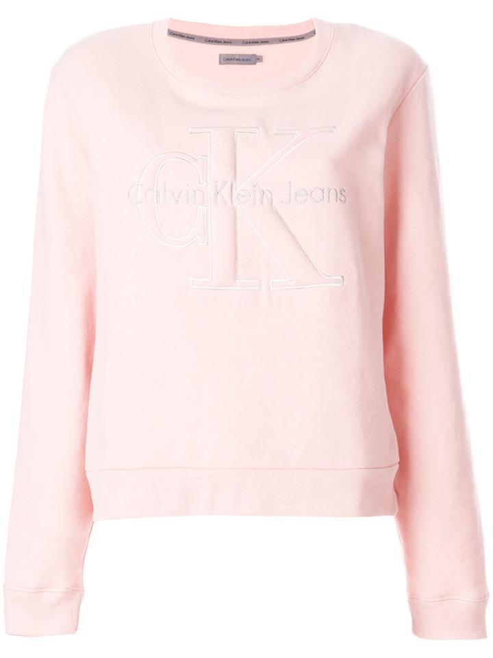 Calvin Klein Jeans Logo Sweatshirt - Pink & Purple