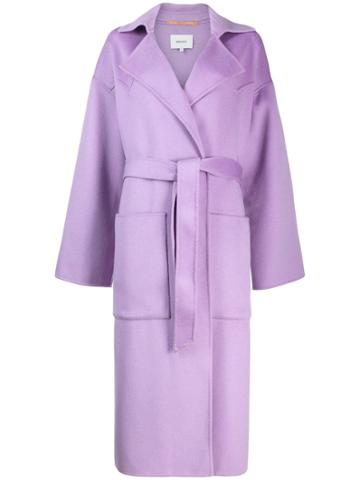 Nanushka Oversized Robe Coat - Purple