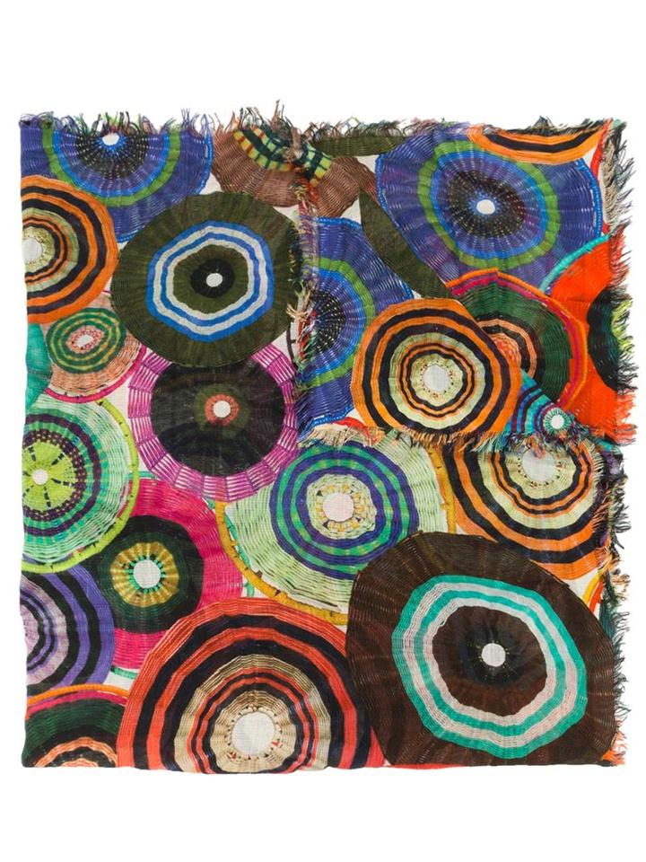 Faliero Sarti Circle Print Scarf, Adult Unisex, Silk/cotton/modal/cashmere