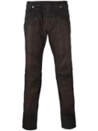Pierre Balmain Varnish Effect Skinny Jeans, Men's, Size: 33, Brown, Cotton/spandex/elastane