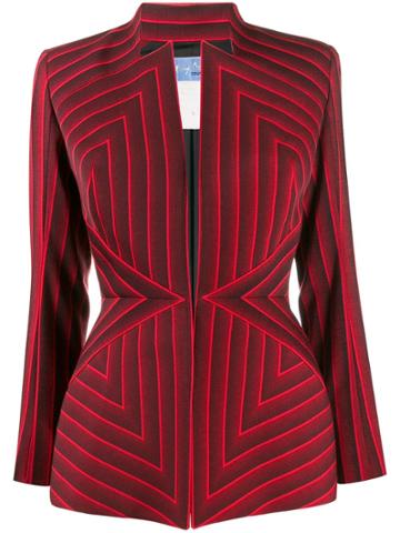 Thierry Mugler Pre-owned 1980s Gradient Stripe Jacket - Red
