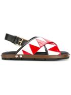 Marni Zigzag Fussbett Sandals - White