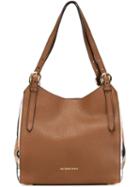 Burberry - Small 'canter' Tote - Women - Cotton/calf Leather - One Size, Brown, Cotton/calf Leather