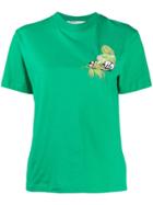 Off-white Tropical Logo Print T-shirt - Green