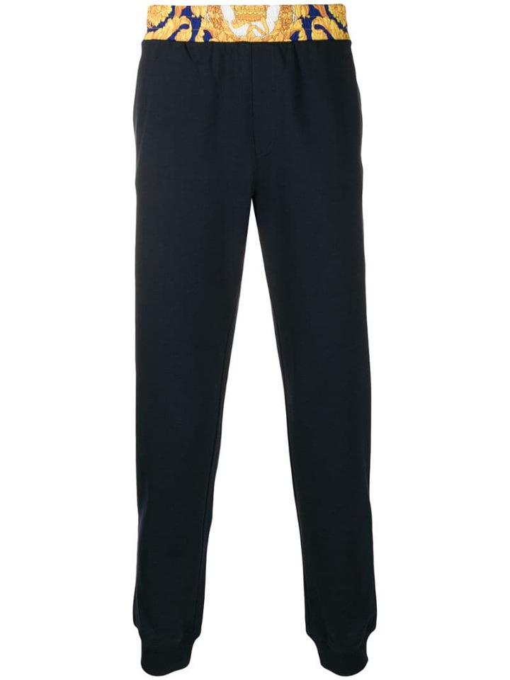 Versace Baroque Printed Waist Track Pants - Blue