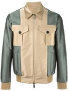 Dsquared2 Contrast Bomber Jacket, Men's, Size: 48, Nude/neutrals, Polyester/cotton