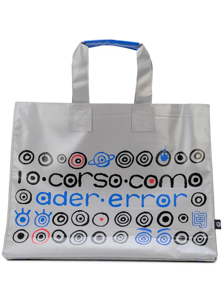 Ader Error Logo Print Tote - Blue