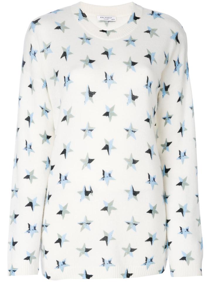 Equipment Cashmere Star Jumper - White
