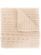 N.peal Wide Cable Knit Scarf - Nude & Neutrals