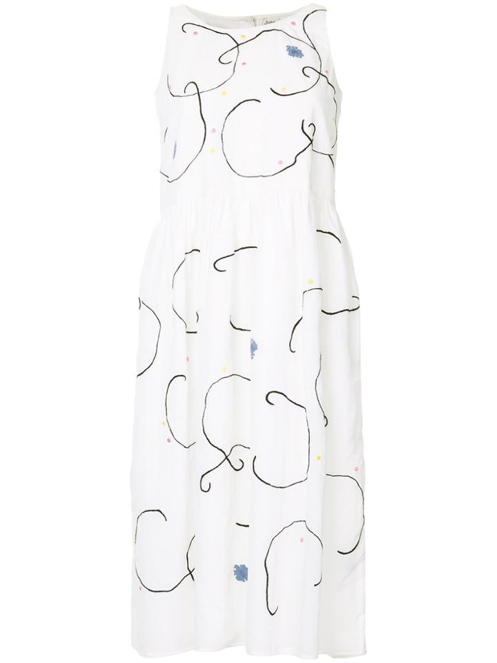 Jupe By Jackie Squiggle Embroidered Dress - White