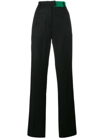 Ronald Van Der Kemp Colour Block High Waist Trousers - Black