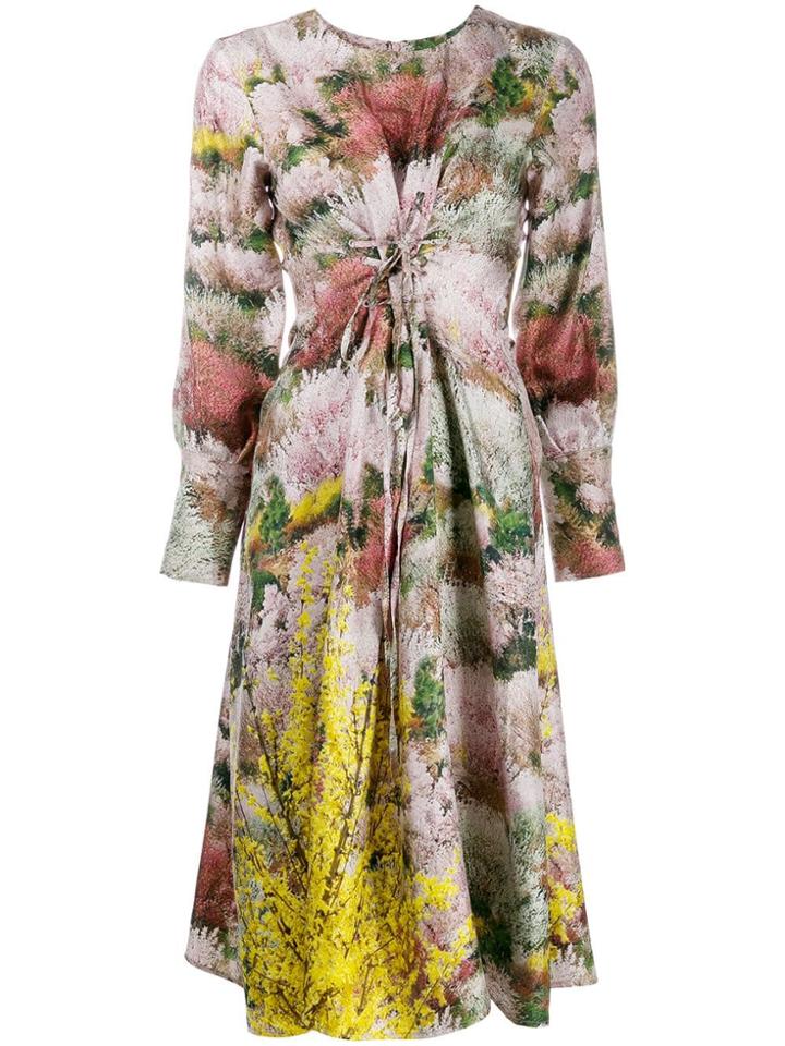 L'autre Chose Print Midi Dress - Pink