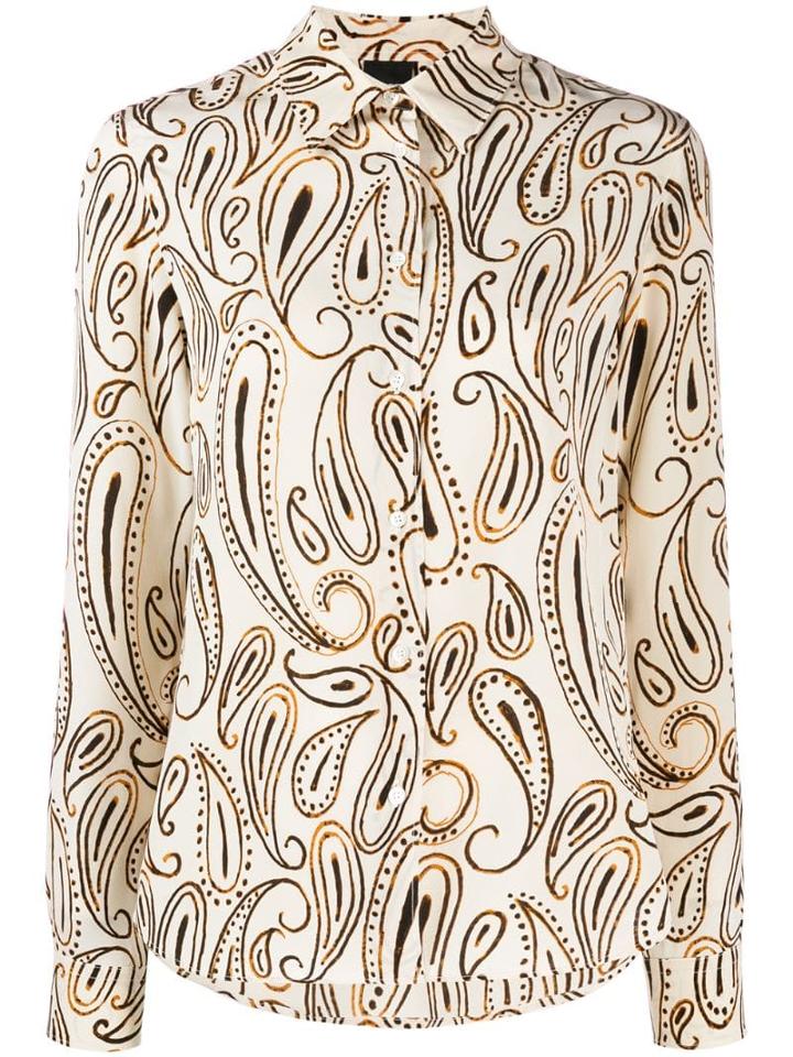 Aspesi Paisley Print Silk Shirt - Neutrals