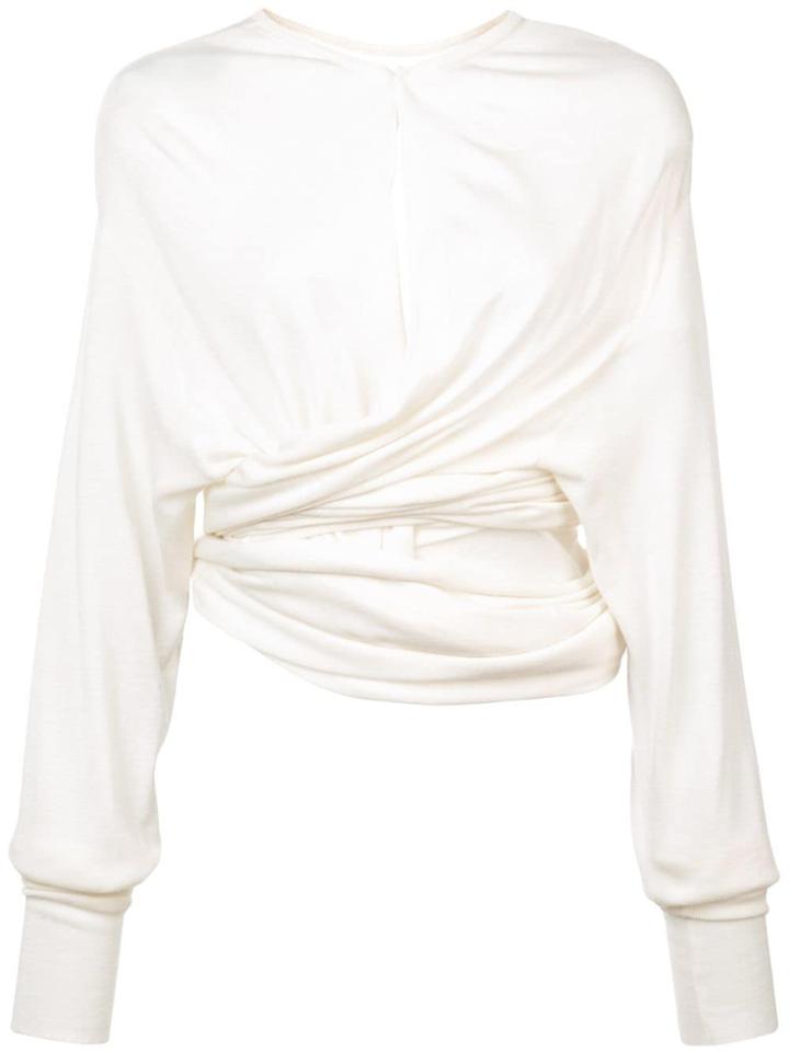 Esteban Cortazar Twisted Knitted Top - White