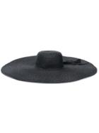 Ermanno Scervino Oversized Straw Hat - Black