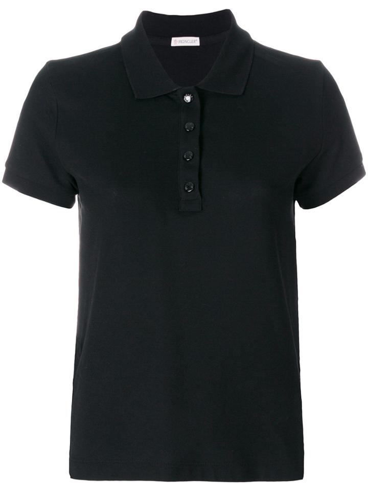 Moncler Logo Trim Polo Shirt - Black