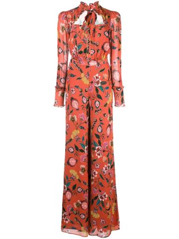 Alexis Imogene Floral Print Jumpsuit - Red