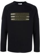 Les Benjamins Applique Detail Sweatshirt, Men's, Size: Xl, Black, Cotton/polyamide/polyurethane/spandex/elastane