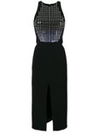 David Koma Embellished Front Slit Dress - Black